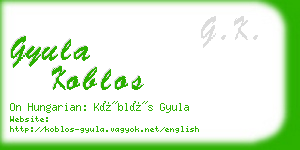 gyula koblos business card